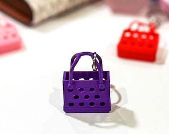 Mini Einkaufstasche Schlüsselanhänger - 3D Gedruckt Geldbörse Taschenanhänger, niedliches ästhetisches Geschenk für Mädchen Frauen Trendy Mode-Accessoire