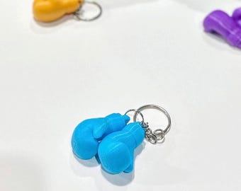 Boxing Gloves Keychain - Mini 3D Printed Boxing Glove Charm, Fitness Gift for Boxers Gym Lovers Fighter Bag Accessory