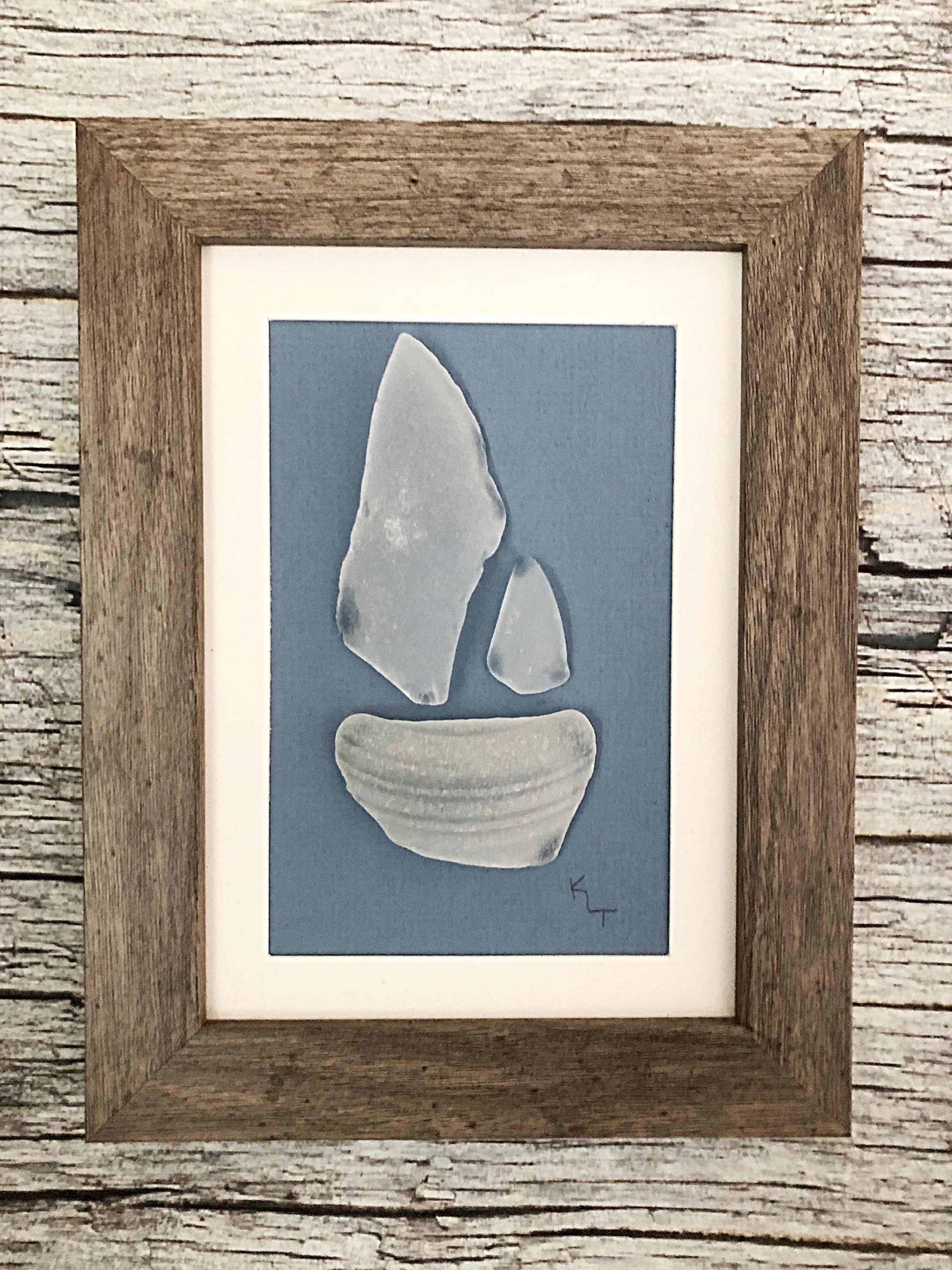 Sea Glass Art Nautical Boat Seaglass Art Beach Glass Etsy
