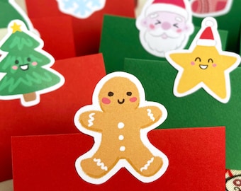 Ensemble de fête de Noël pour enfants | Marque-places imprimables, décorations, étiquettes cadeaux (bricolage)