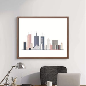 Boston Wall Art, Minimalist Boston Print, Modern City Poster, Digital Download, Light colors, Boston views, Boston Skyline