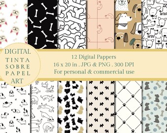 Puppy Digital Paper Pack | Scrapbook Backgrounds (JPG, PNG)