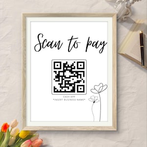 Plantilla de código QR Canva / Tarjeta de presentación personalizable / Descarga instantánea / Diseño editable para enlaces, menús, pagos y más