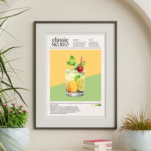 Cocktail Poster - Cocktail Wandkunst - Getränkedruck - Minimalistische Wandkunst - Neutrale Wandkunst - Küchen Wandkunst