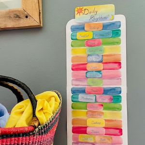 Tableau des rythmes quotidiens - calendrier imprimable - aquarelle - téléchargement numérique - école à la maison - Waldorf - Montessori - Charlotte Mason