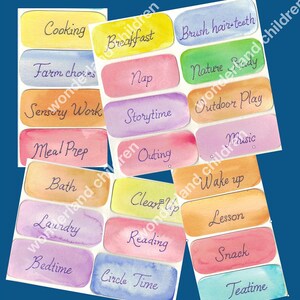 Daily Rhythm Chart - Printable Planner Schedule - Watercolor - Digital ...