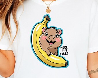 Funny Hawaiian Capybara T-Shirt Meme, Banana, Tarot & Ghost Capybara Shirts Best Seller Cute Capybara Tee Gift banana capybara t shirt
