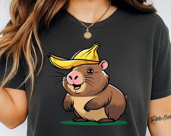 Funny Hawaiian Capybara T-Shirt Meme, Banana, Tarot & Ghost Capybara Shirts Best Seller Cute Capybara Tee Gift unisex