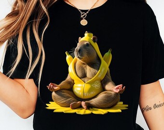 Funny Hawaiian Capybara T-Shirt Meme, Banana, Tarot & Ghost Capybara Shirts Best Seller Cute Capybara Tee Gift banana capybara t shirt