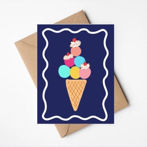Niedliche Eis Alles Gute zum Geburtstag Karte | Wunderliche Pastell Gruß-Feier-Karte