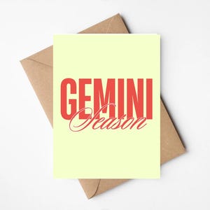 Gemini Season Grußkarte | Mutige Sternzeichen Geburtstagskarte |  Astrologie Geschenk für Zwillinge