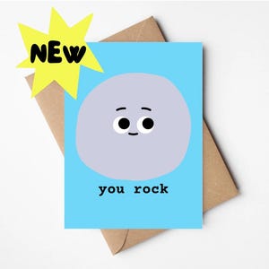 Lustige Vatertagskarte - You Rock Dad Pun Card | Alles Gute zum Geburtstag | Karte für Stiefvater / Bonus Dad / Vater Figur
