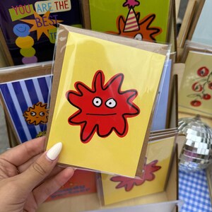 Tarjeta de felicitación con garabatos salpicados / Tarjeta de celebración + Tarjeta de cumpleaños