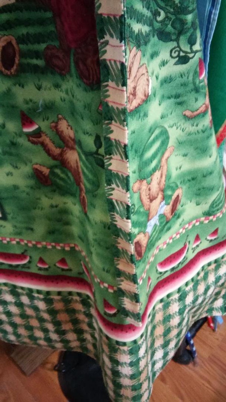 Apron Set with matching wallhanging Picnic Bears watermelon cook bake kitchen decor