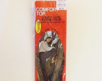 Vintage Suntan Comfort Top Knee-Hi Stockings Hosiery Size 8.5-11