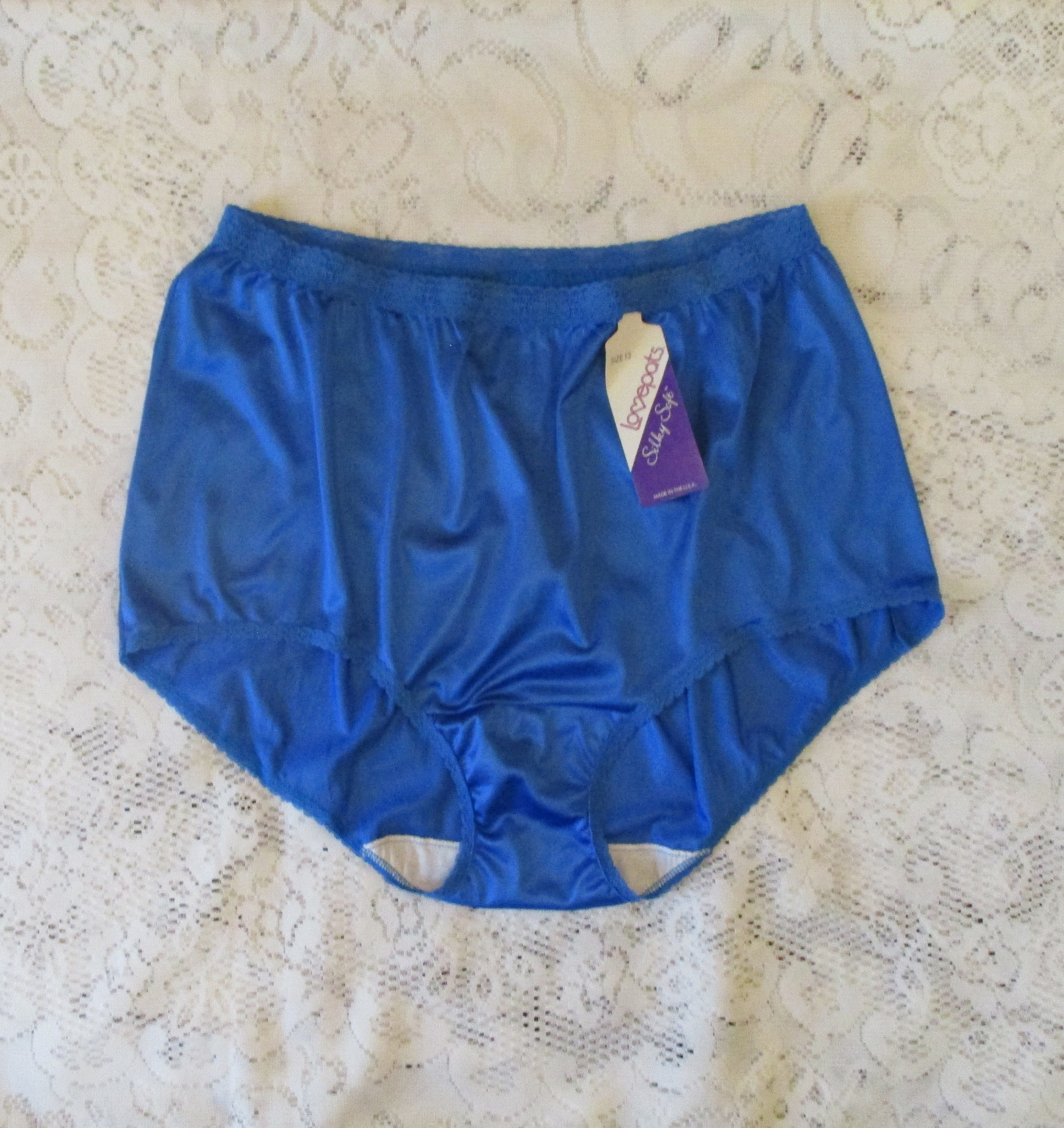 Vintage Granny Sissy Full Cut Nylon Panties by Lovepats Silky Soft, size 9