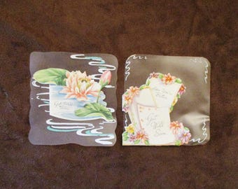 2 Vintage 1940’s Greeting Cards Sugar N' Spice Vellum UNUSED Greetings Get Well Soon