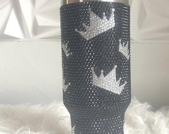 Crown Tumbler With Lid & Straw 40oz Stainless Steel Insulated Mug
