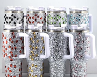 Luxury Tumbler With Straw & Handle 40oz  Insulated  Stainless Steel Travel Cup FREE SHIPPING