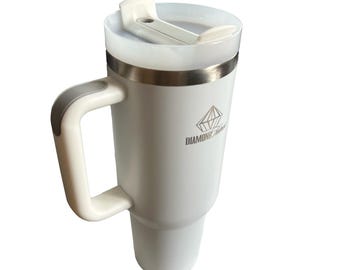 DIAMOND HOTNESS Tumbler With Handle & Straw ,40oz Stainless Steel Travel Mug