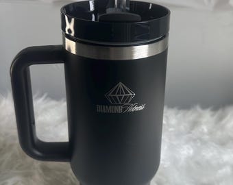 Tumbler Cup With Handle & Straw  40oz Stainless Steel Double-Wall  Travel Mug
