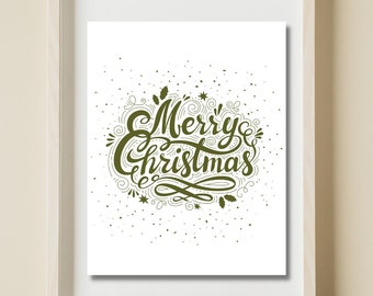 Merry Christmas Art Print: Holiday Home Decor (Digital Download)