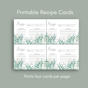 Recipe Card Digital Download Homestead Recipe Card Template gift for Homesteaders Printable Recipe Card Download Cottagecore Recipe Card