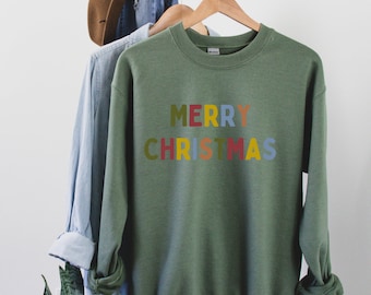 Merry Christmas Sweatshirt: Holiday Crewneck Sweater