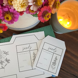 Garden Seed Packet Printable for Seed Vintage design Seed Packets for Gardening Seed Savers for Gardeners Seed envelope template Cottagecore