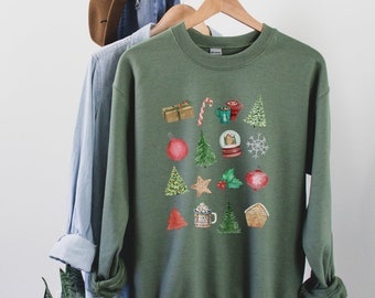 Merry Christmas Sweatshirt: Holiday Icons, Classic Fit
