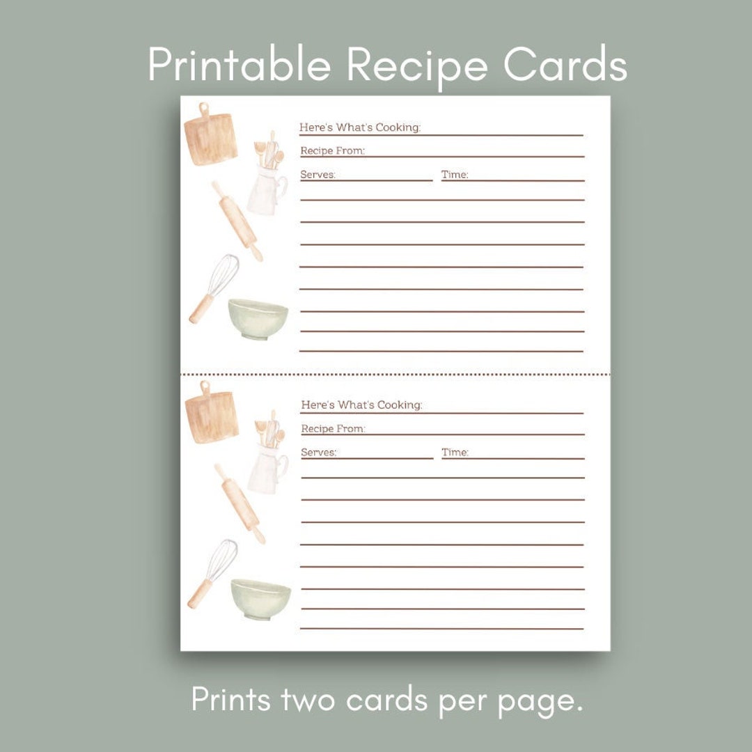 Printable Recipe Cards / Homestead Kitchen Recipe Cards / Digital ...