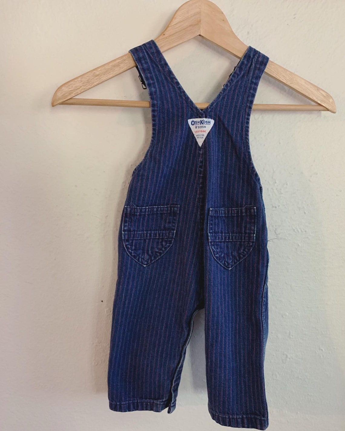 Vintage Oshkosh Overalls Vestbak 12 Months / Stripped Overalls Etsy