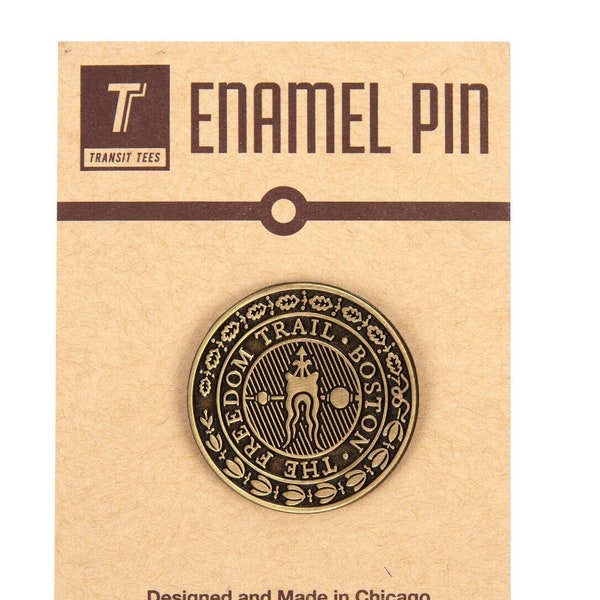 Freedom Trail Enamel Pin - Boston Freedom Trail Enamel Pin, Boston Enamel Pin, Freedom Trail Medallion, - Designed in our Creative Studio