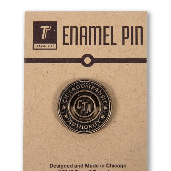 CTA Token Brass Pin - Chicago Gift, El Train Pin, CTA Gift, Train Enthusiast, CTA Token, Chicago El Pin - Designed in our Chicago Studio