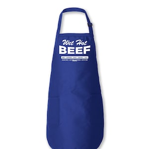 Wet Hot Beef Apron - Chicago food gift, Chicago Chef, Chicago Apron, Italian Beef Apron,  Designed & Screen Printed in our Chicago Studio