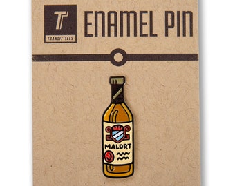 Malort Enamel Pin - Cast in Metal - Malort, Chicago Gift, Malort Pin, Malort Gift, Chicago Enamel Pin - Designed in our Chicago Studio