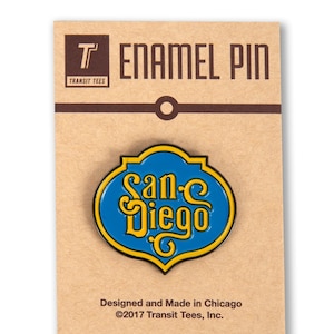 San Diego Gas Lamp Enamel Pin, Blue - San Diego Enamel Pin, San Diego Gift, San Diego Souvenir, - Designed & Produced by Transit Tees