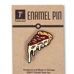 Deep Dish Pizza Enamel Pin - Cast in Metal - Chicago Gift, Deep Dish Pizza Gift, Chicago Deep Dish Gift - Designed in our Chicago Studio