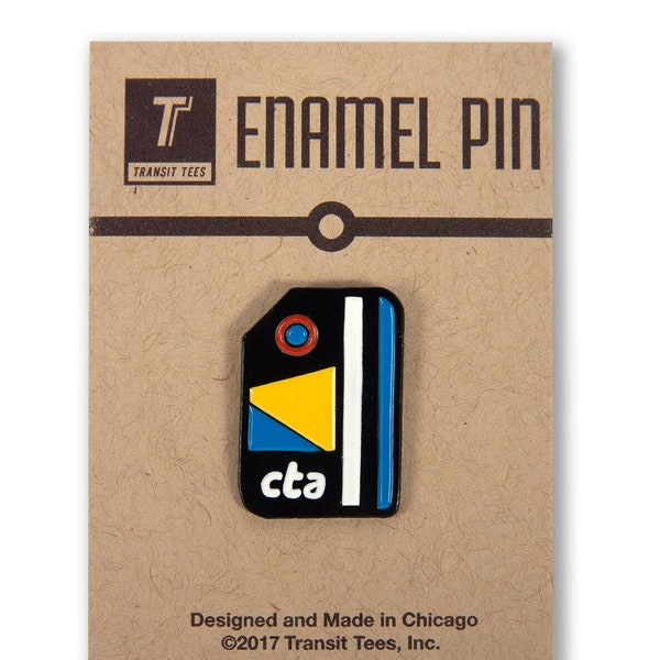 Vintage Chicago CTA Card Enamel Pin - Cast in Metal, Rubber Clutch - CTA Gift, Chicago Gift, CTA Enamel Pin - Designed in our Chicago Studio