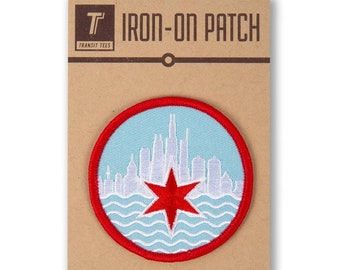 Chicagoan Skyline Patch - Chicago Patch, Chicago Skyline Iron On Patch, Chicagoan Gift, Chicagoan Patch, - Designed in Our Chicago Studio