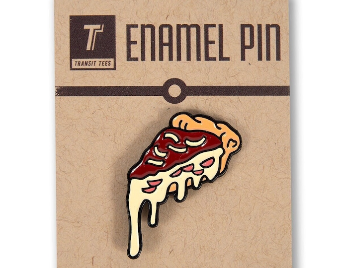 Deep Dish Pizza Enamel Pin - Cast in Metal - Chicago Gift, Deep Dish Pizza Gift, Chicago Deep Dish Gift - Designed in our Chicago Studio