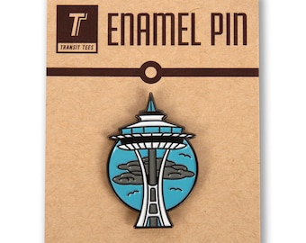 Space Needle Enamel Pin - Seattle Enamel Pin, Seattle Gift, Seattle Space Needle Enamel Pin, WA Enamel Pin, -Designed in our Creative Studio