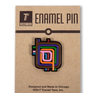 Chicago CTA Loop Stripe Enamel Pin - Cast in Metal - Designed in our Wicker Park, Chicago Creative Studio