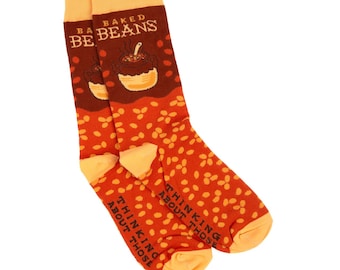 Baked Beans Dress Socks - Bean Socks, Baked Beans Gift, Boston Socks, Boston Gift, Food Socks, - Designed in our Chicago Creative Studio