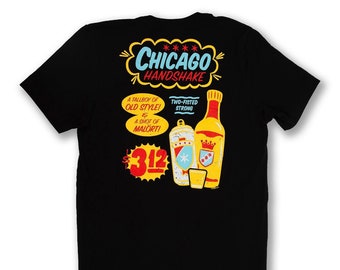 Chicago Handshake Sign Painting Tee - Unisex - Chicago Handshake Tee, Old Style Tee, Malört Tee - Designed & Hand Screen Printed in Chicago