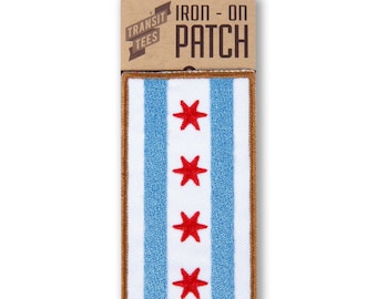 Chicago Flag Patch - Chicago Patch, Chicago Flag Gift, Iron on Patch, Chicago Gift, DIY Chicago - Designed in our Chicago Creative Studio