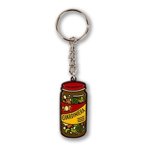 Giardiniera Enamel Keychain - Giardiniera Keychain, Chicago Gift, Chicago Keychain, Foodie Keychain -Designed in our Chicago Creative Studio