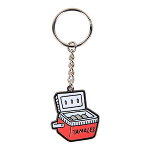 Tamale Cooler Enamel Keychain - Chicago Keychain, Tamale Keychain, Food Keychain, Chicago Tamale Guy -Designed in our Chicago Studio