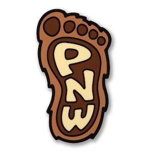 Sasquatch Footprint Sticker - Sasquatch Sticker, Seattle Sticker, Bigfoot Sticker, Seattle Bigfoot Gift,  - Designed in our Creative Studio