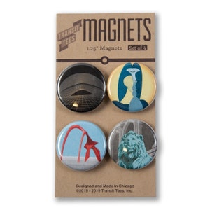 Chicago Sculpture Round Magnet Pack - Chicago Art, Chicago Magnets, Chicago Museum, Chicago Gift, -Designed & Produced in our Chicago Studio